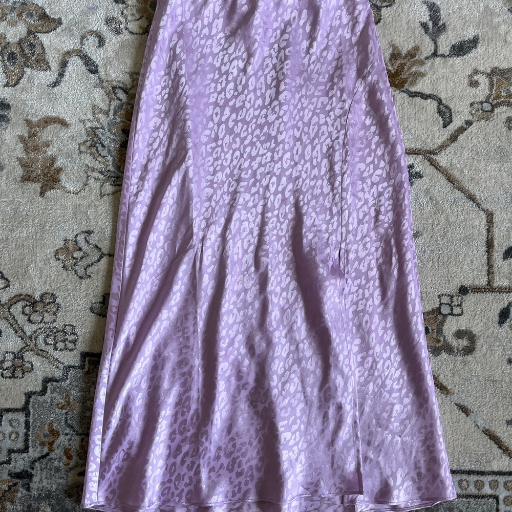 Purple Satin Maxi Skirt